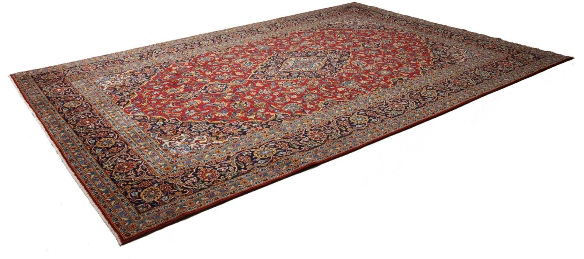 Kashan Teppich 263 x 370 cm, handgeknüpft, Schurwolle, Perserteppich