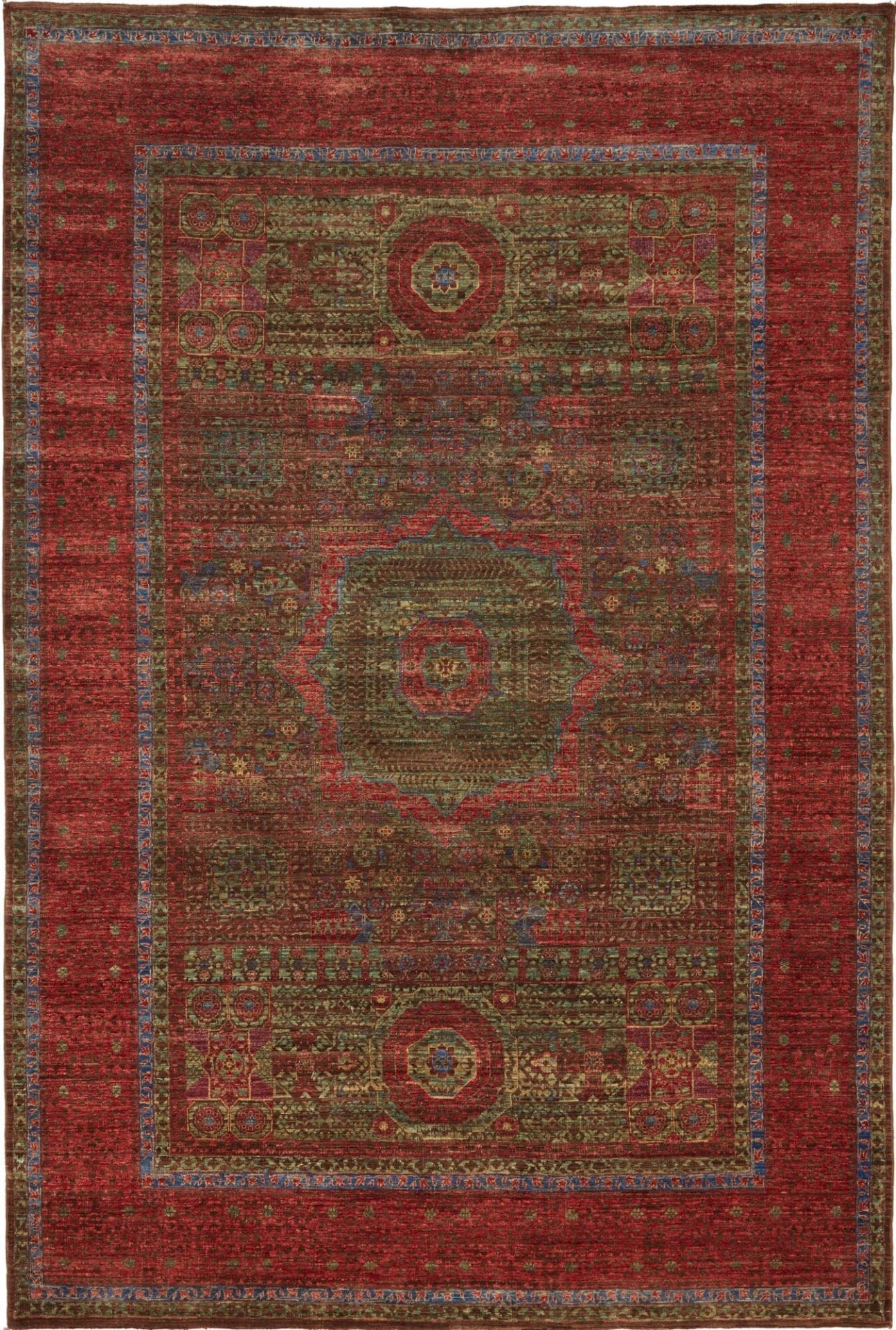 Mamluk Orientteppich 203 x 299 cm aus Schurwolle, handgeknüpft