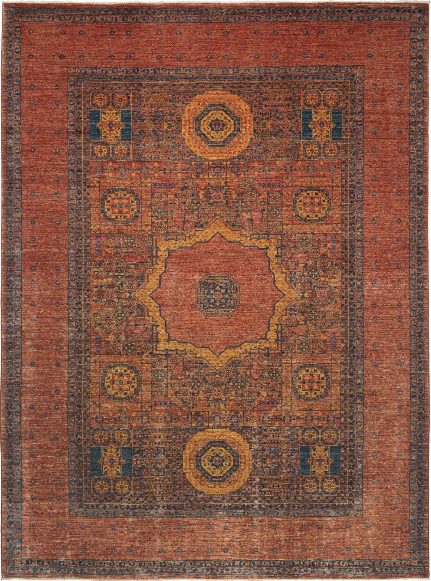 Mamluk Orientteppich 218 x 293cm, Seide, handgeknüpft