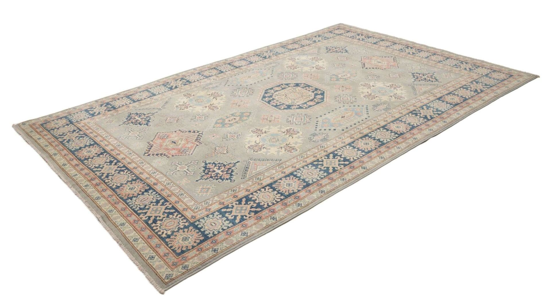 Kazak Orientteppich 200 x 316cm, handgeknüpft, geometrisches Muster