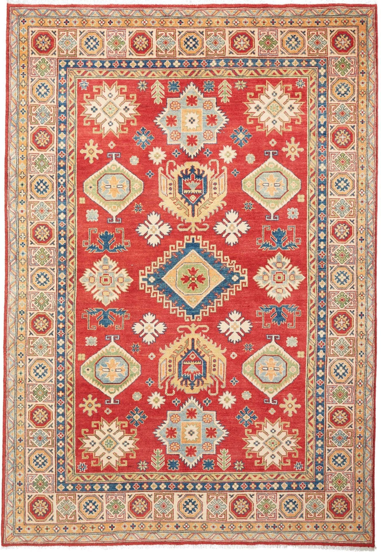 Kazak Teppich 199 x 290 cm – Handgeknüpft, Wolle, geometrisch, Orientteppich