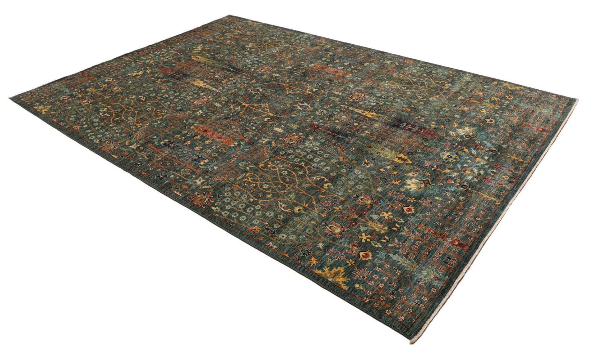 Samarkand Orientteppich 205 x 297 cm, handgeknüpft, Schurwolle