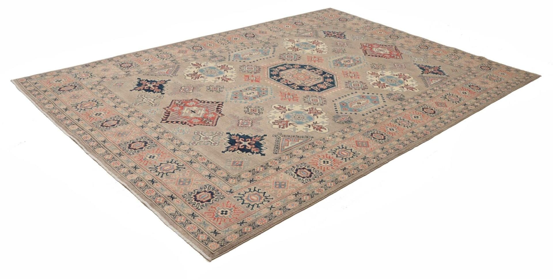 Kazak Teppich 211 x 292 cm – geometrisches Muster, handgeknüpft