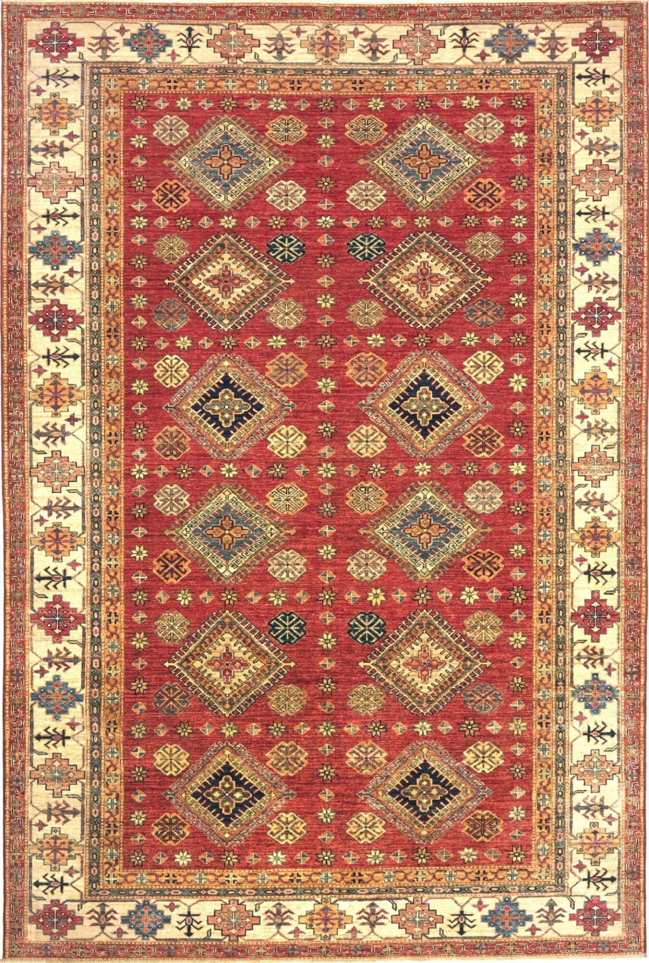 Kazak Orientteppich 201 x 298 cm, Schurwolle, handgeknüpft