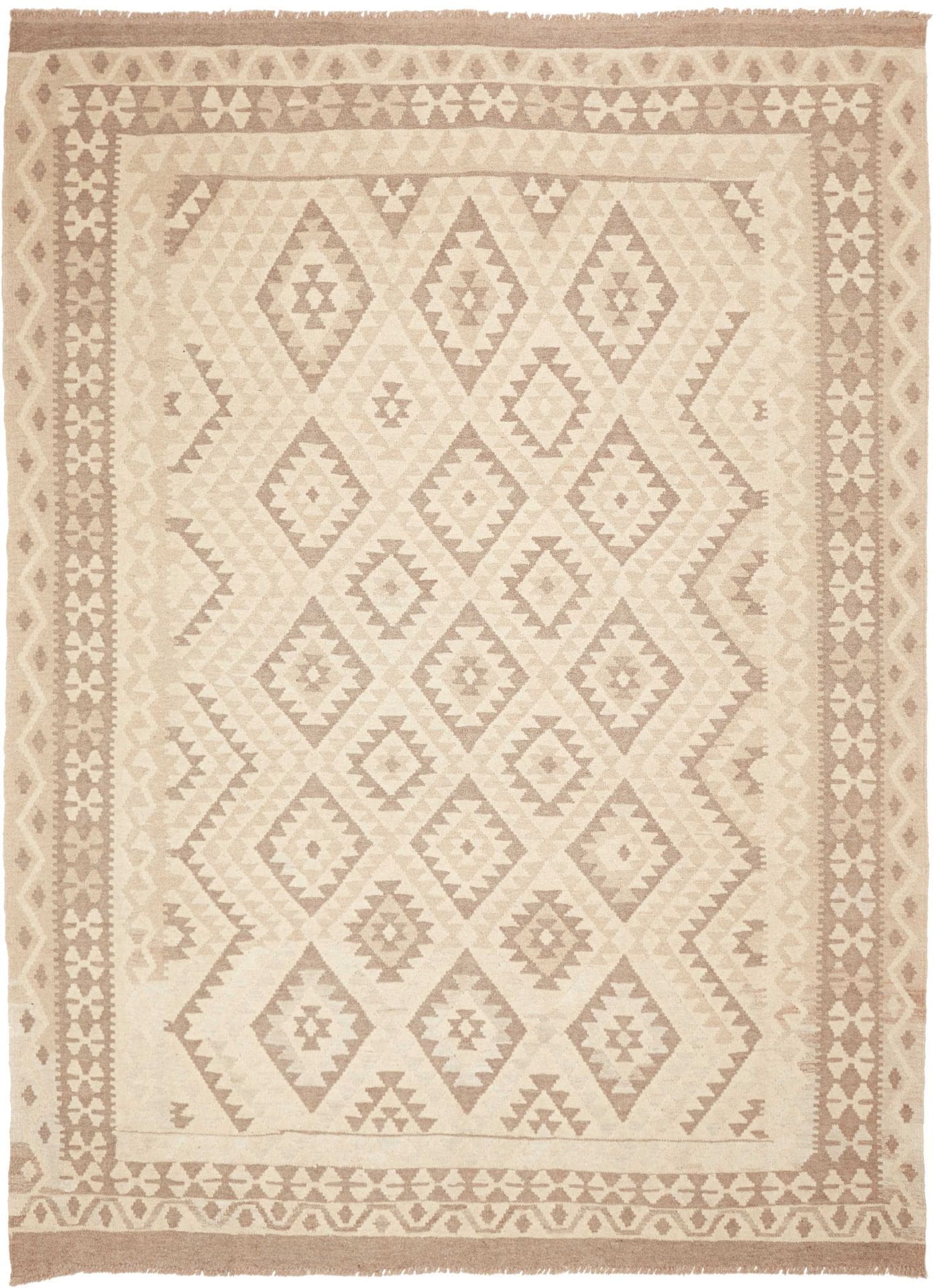 Kelim Teppich 216 x 289 cm, rustikal, handgewebt, Orientteppich