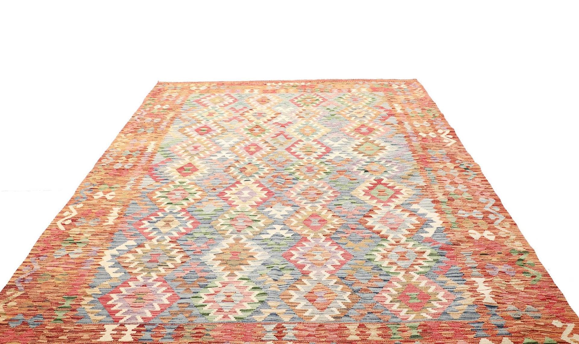 Kelim Teppich 212 x 298 cm – Handgewebt aus Schurwolle, Orientteppich