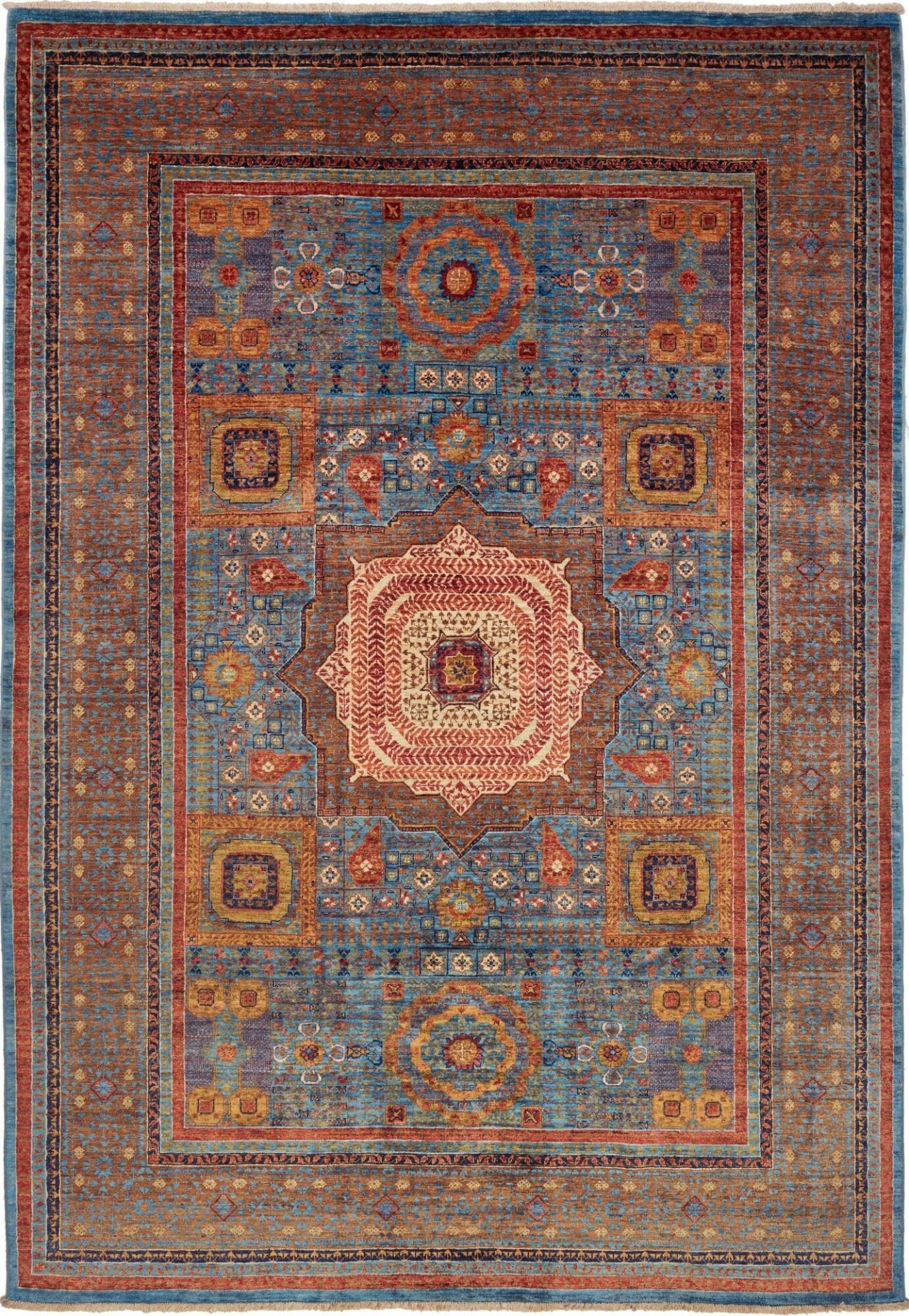 Mamluk Teppich 214 x 304cm – Handgeknüpft, hohe Qualität, Orientteppich
