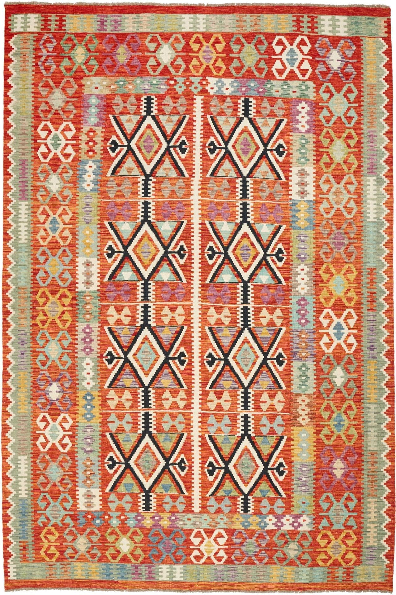 Kelim Teppich 201 x 296 cm – Handgewebt, rustikales Flair