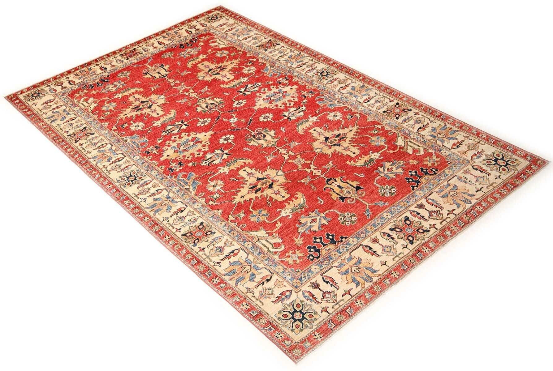 Kazak Teppich 205 x 307 cm - geometrische Muster, handgeknüpft