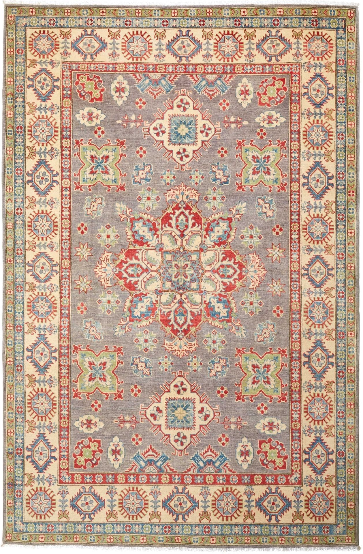 Kazak Teppich 203 x 305cm, geometrisch, handgeknüpft, Orientteppich