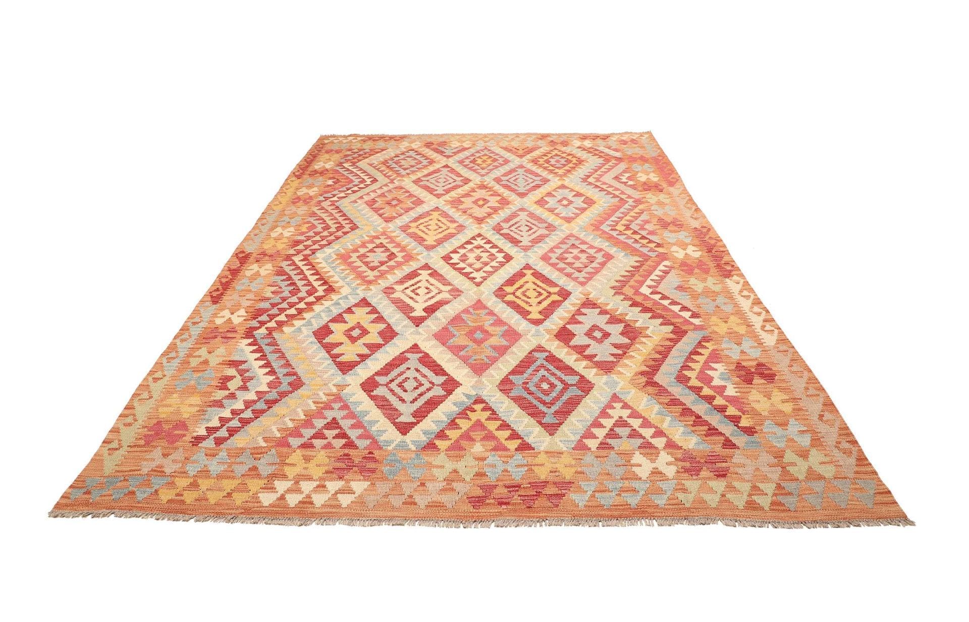 Orientteppich 214 x 289cm aus Schurwolle, handgewebt, Kelim