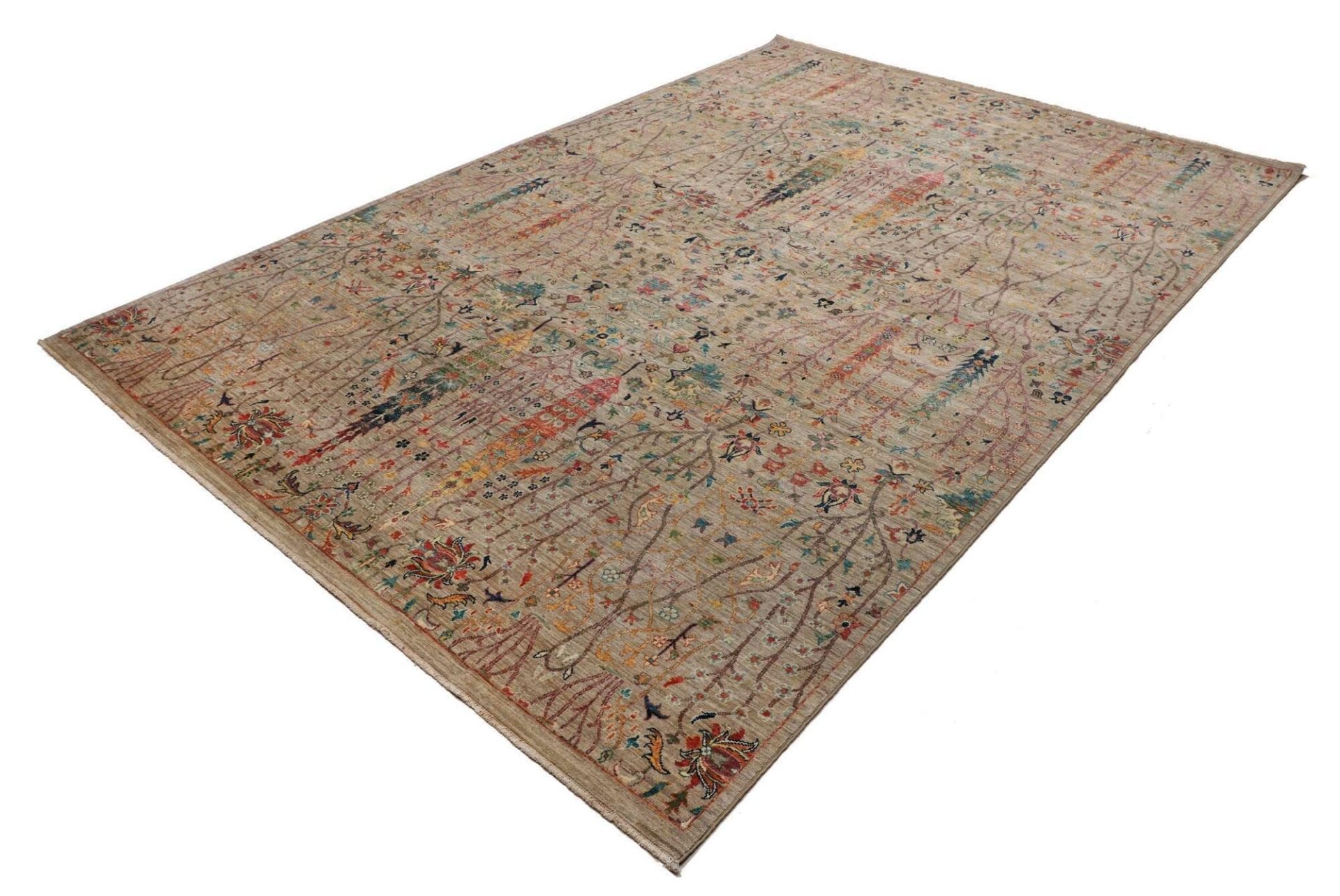 Samarkand Orientteppich 207 x 293 cm, Schurwolle, handgeknüpft