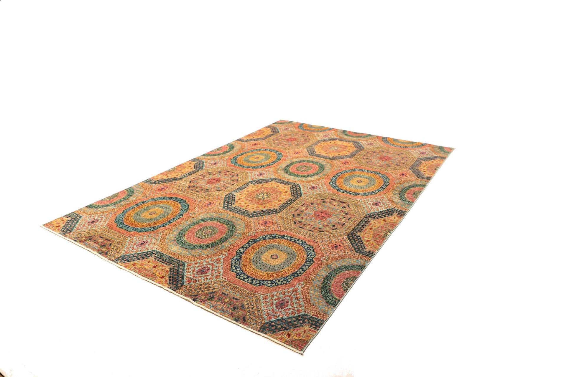 Mamluk Teppich 204 x 299 cm, Schurwolle, handgeknüpft, Orientteppich