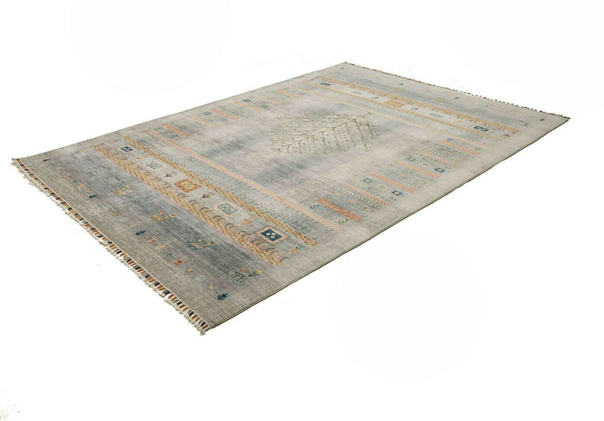 Gabbeh Teppich 213 x 287 cm, handgeknüpft, weiche Schurwolle