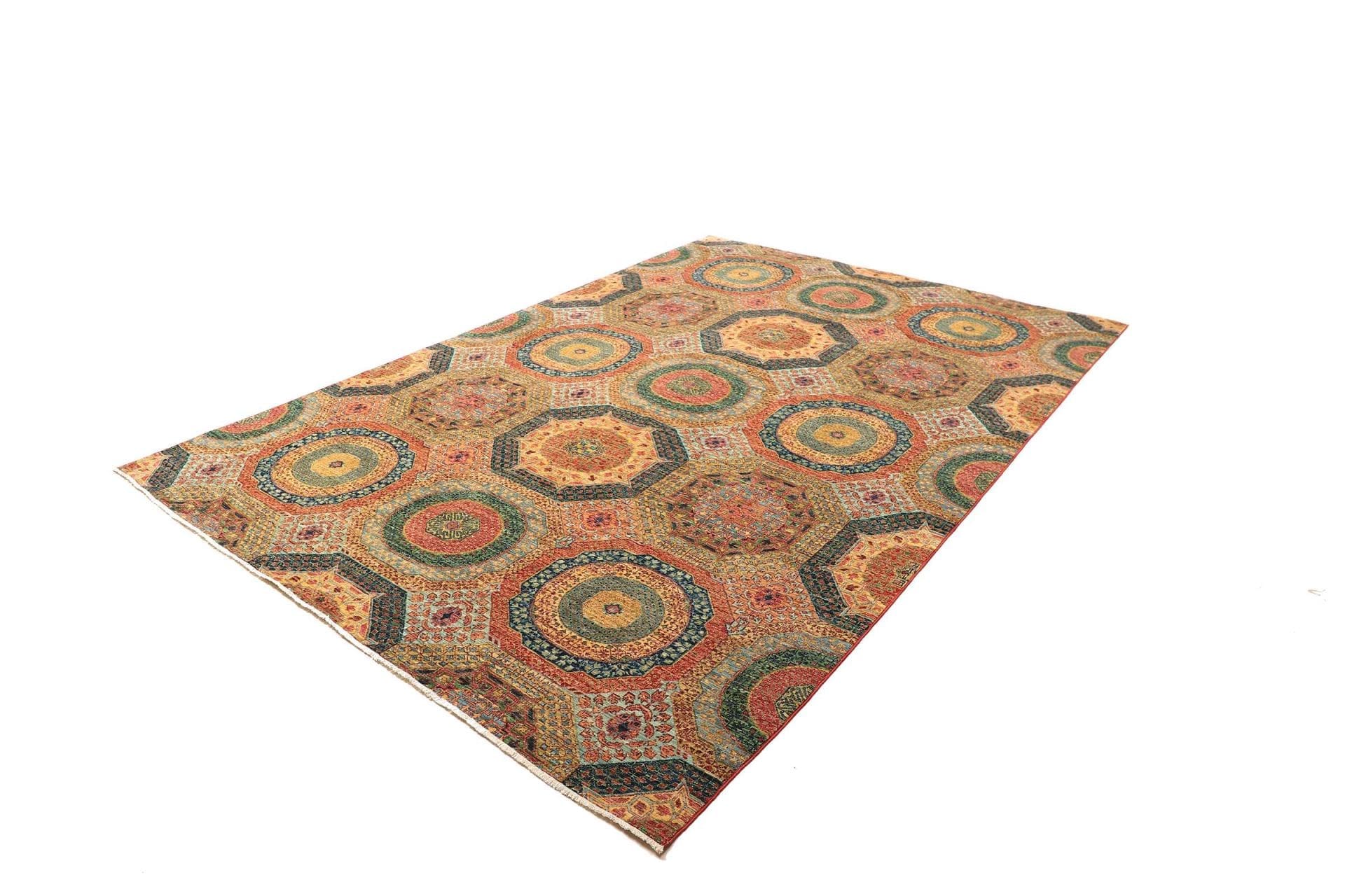 Mamluk Orientteppich 211 x 298cm aus Seide, handgeknüpft