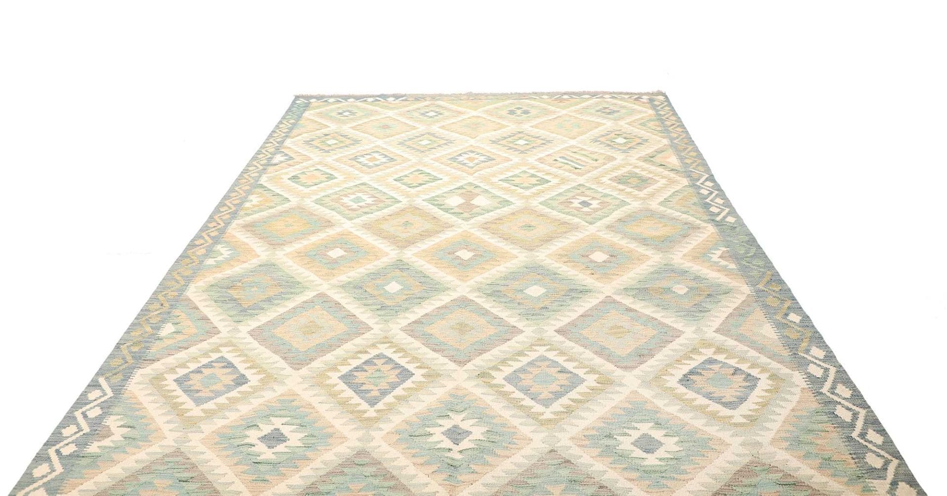 Afghanischer Kelim 203 x 291 cm – handgewebt, geometrisches Muster