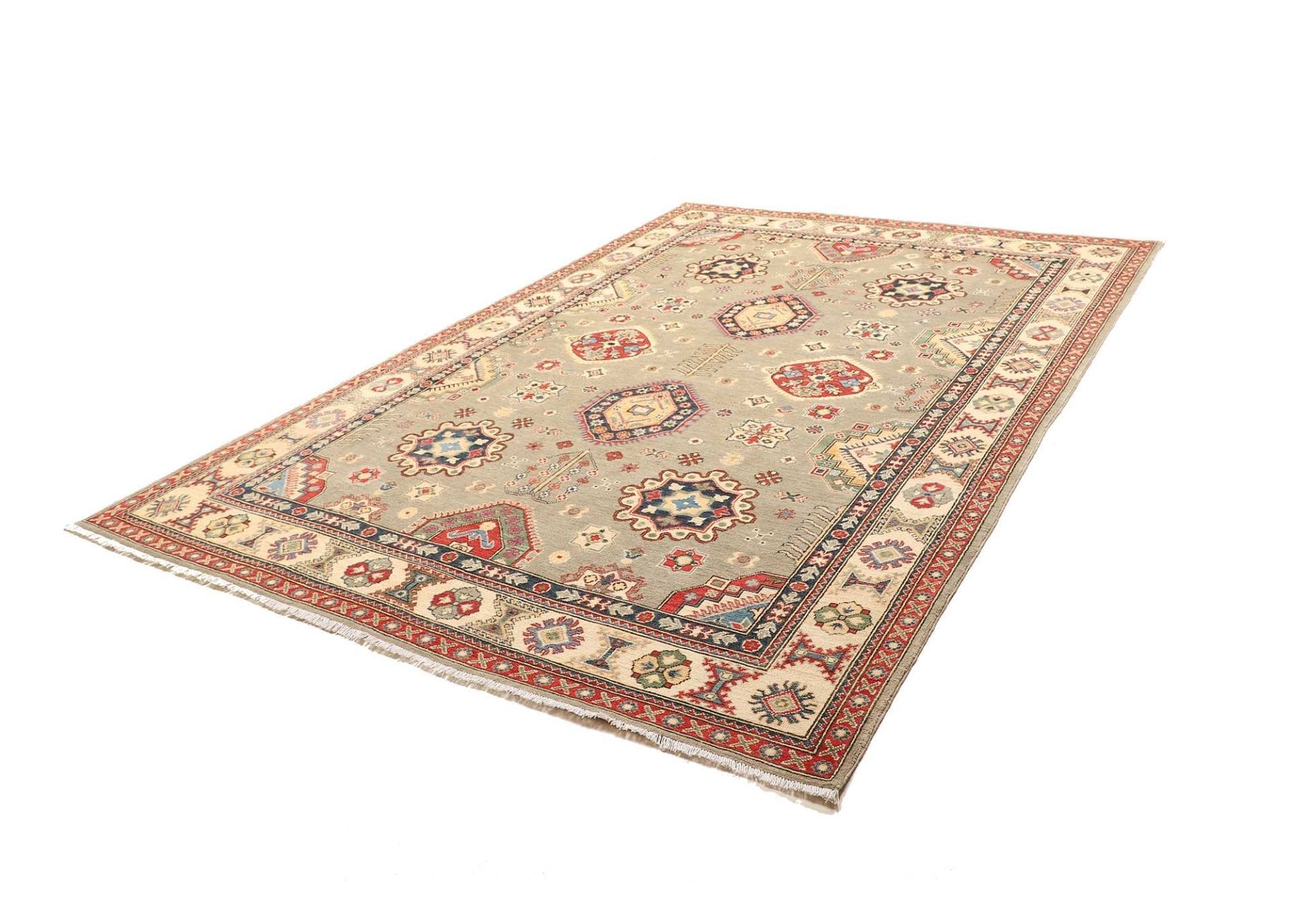 Kazak Orientteppich 209 x 299cm, geometrisch, handgeknüpft