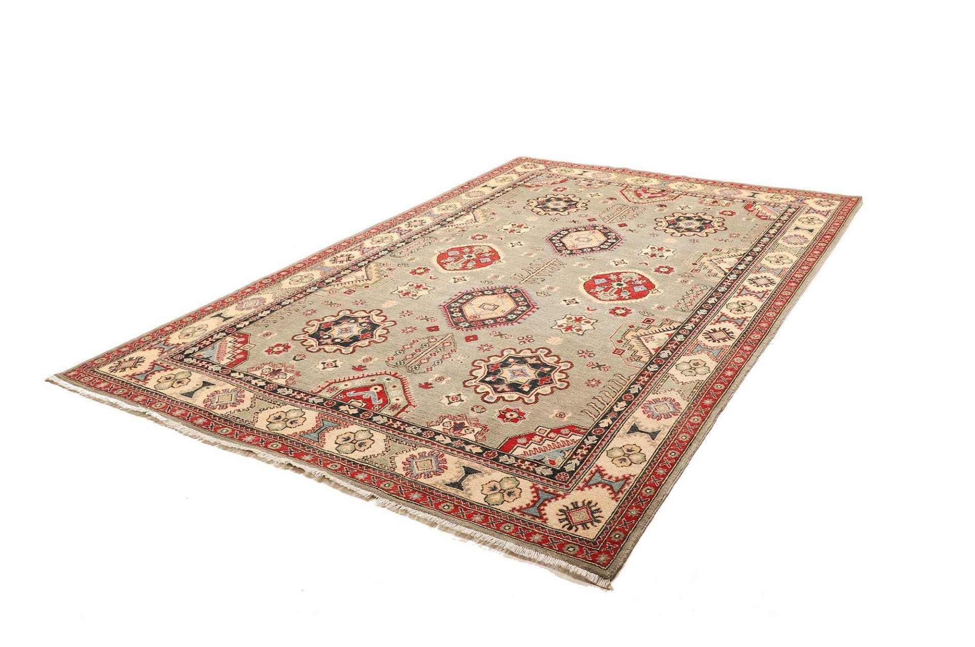 Kazak Orientteppich 204x297cm, Handgeknüpft, geometrische Muster