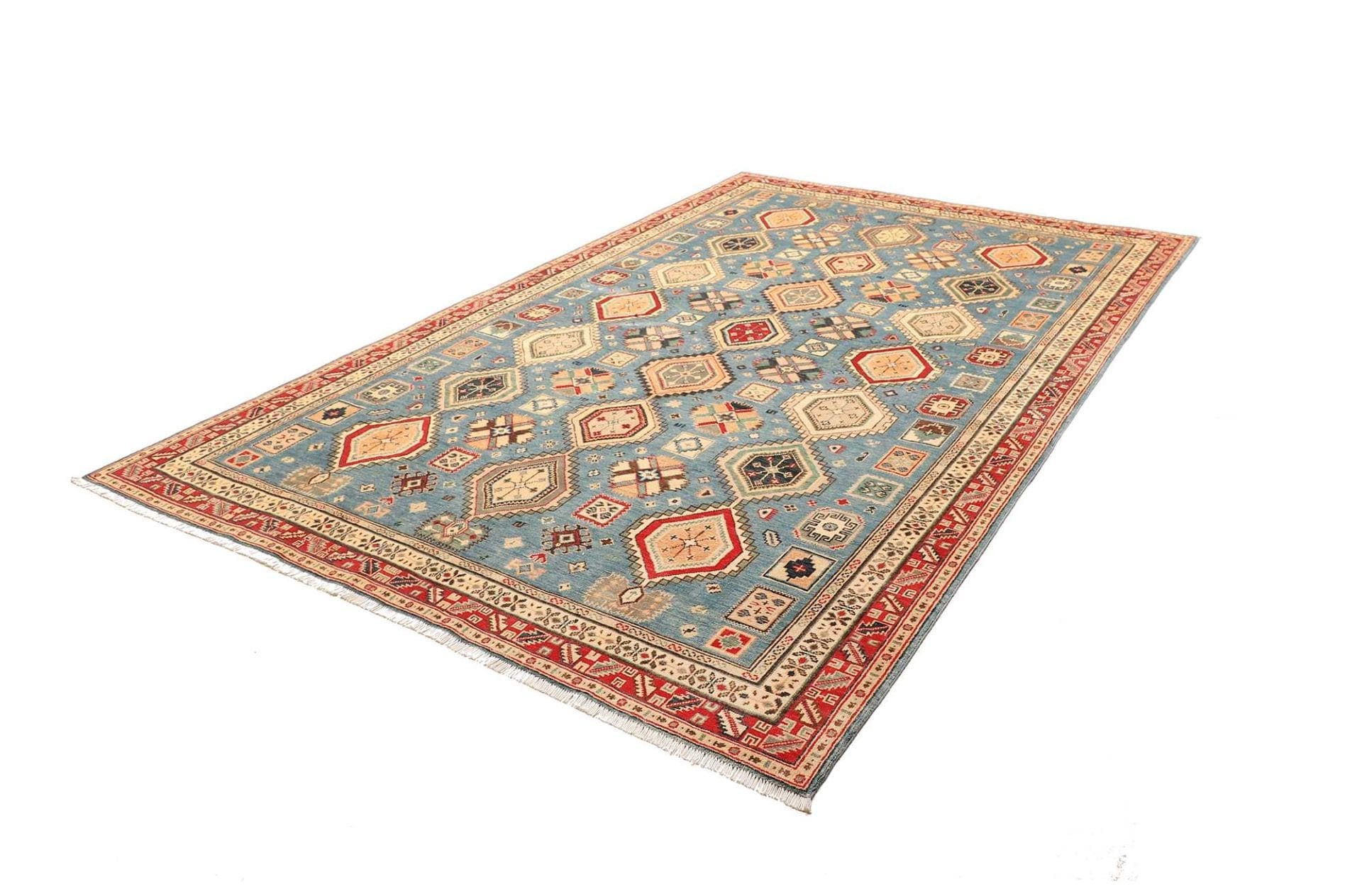 Kazak Teppich 200 x 291 cm – Handgeknüpft, Schurwolle, geometrisch