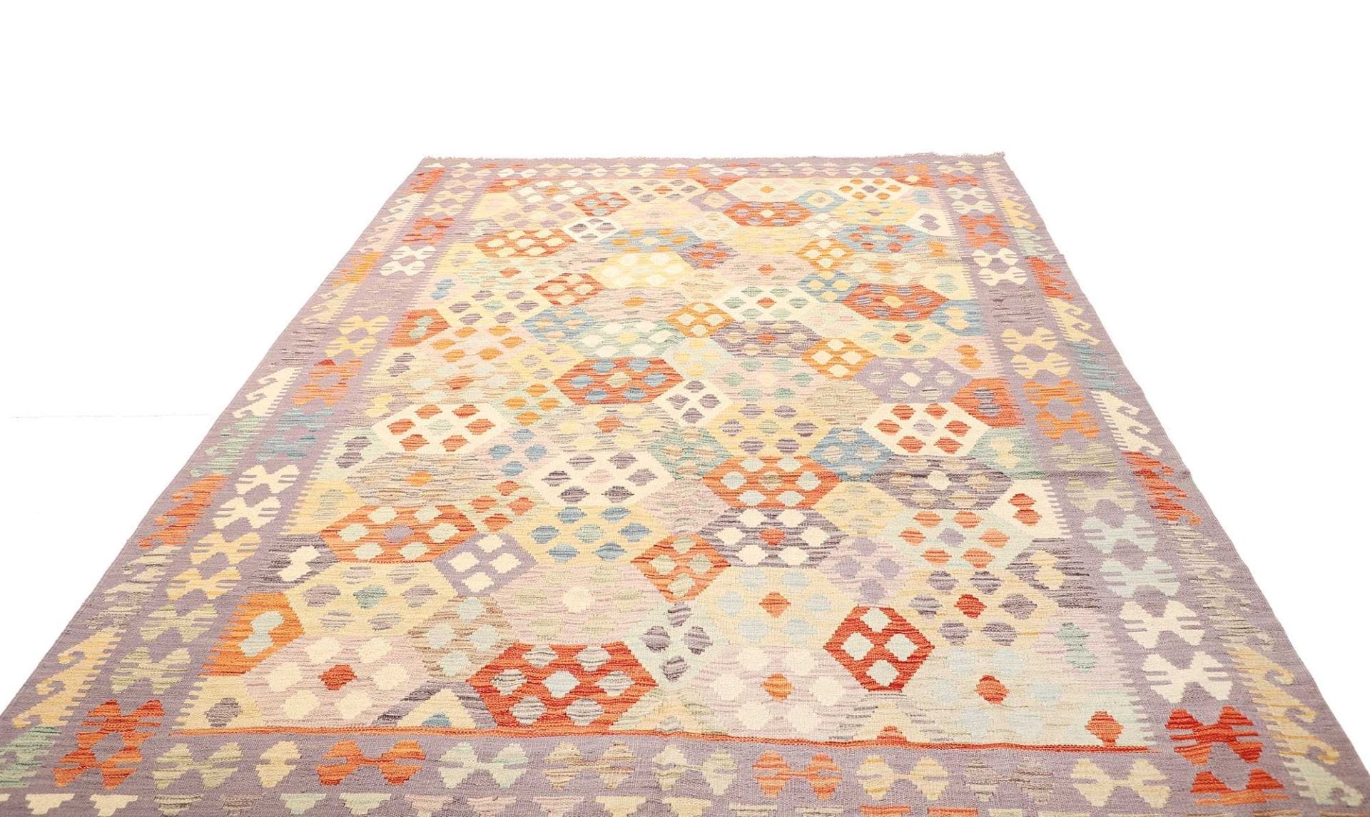 Orientteppich Kelim 203 x 293 cm, handgewebt, Afghanische Wolle