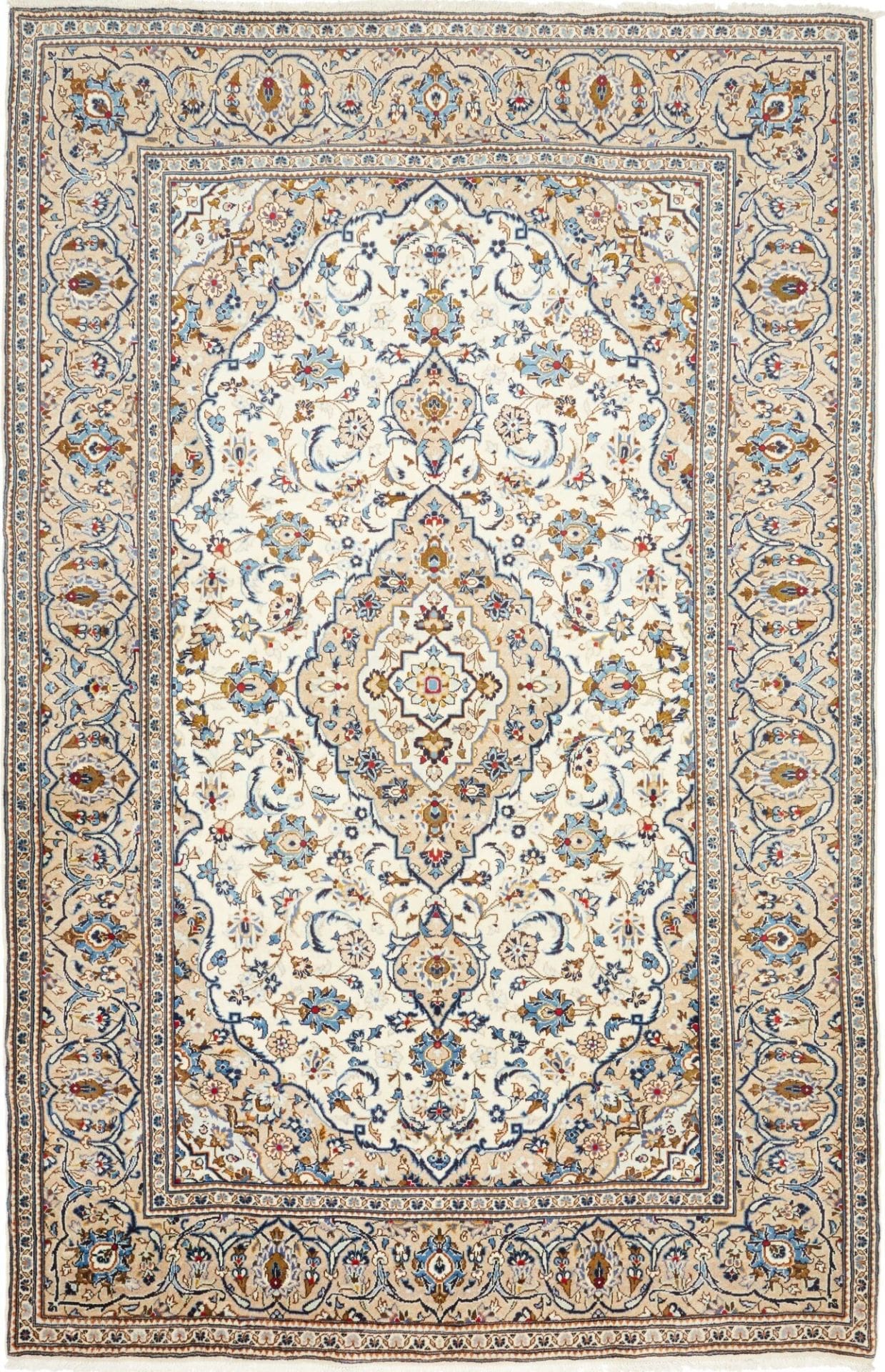 Orientteppich Kashan 203 x 308cm, Schurwolle, handgeknüpft