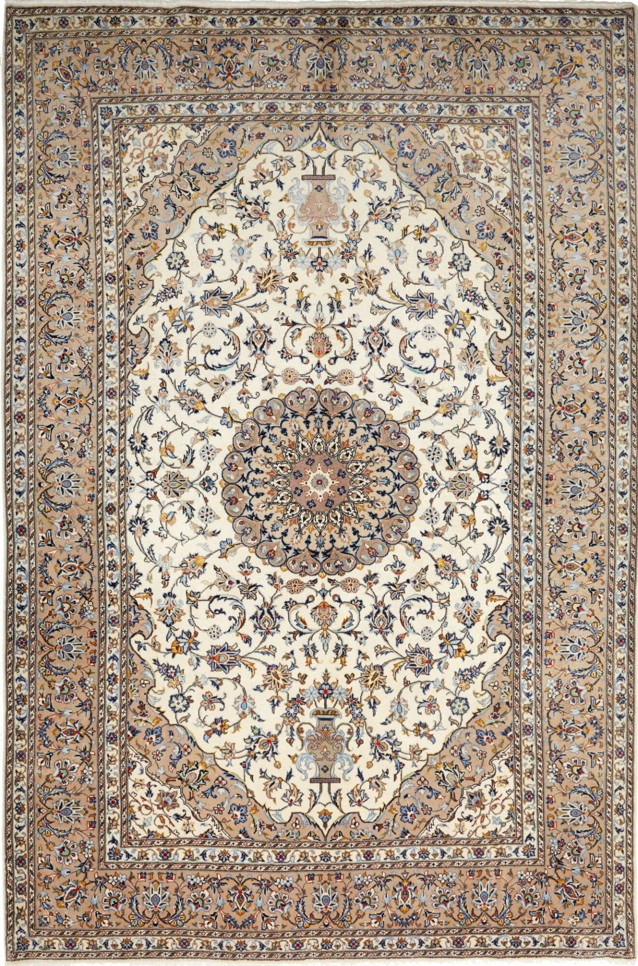 Kashan Teppich 205 x 302cm, handgeknüpft, Perserteppich, Schurwolle