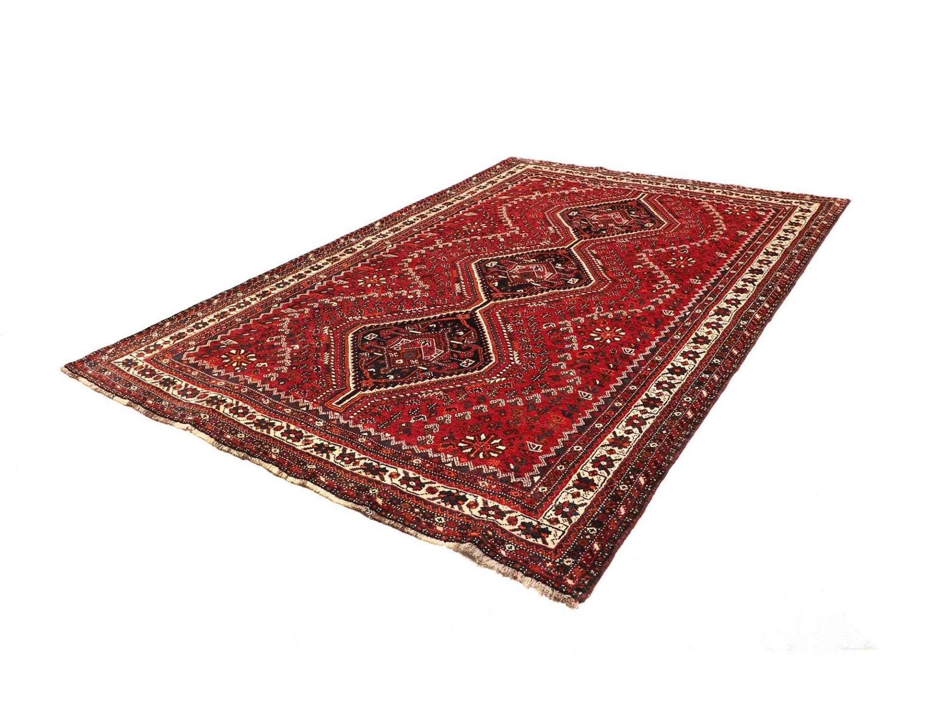 Shiraz Teppich 223 x 314 cm, Wolle auf Wolle, handgeknüpft