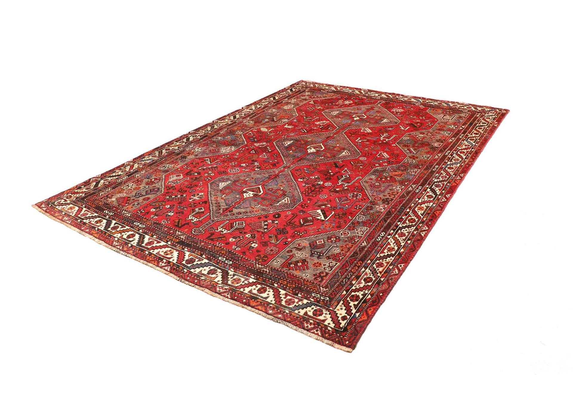 Shiraz Teppich 217 x 302cm, Wolle auf Wolle, handgeknüpft