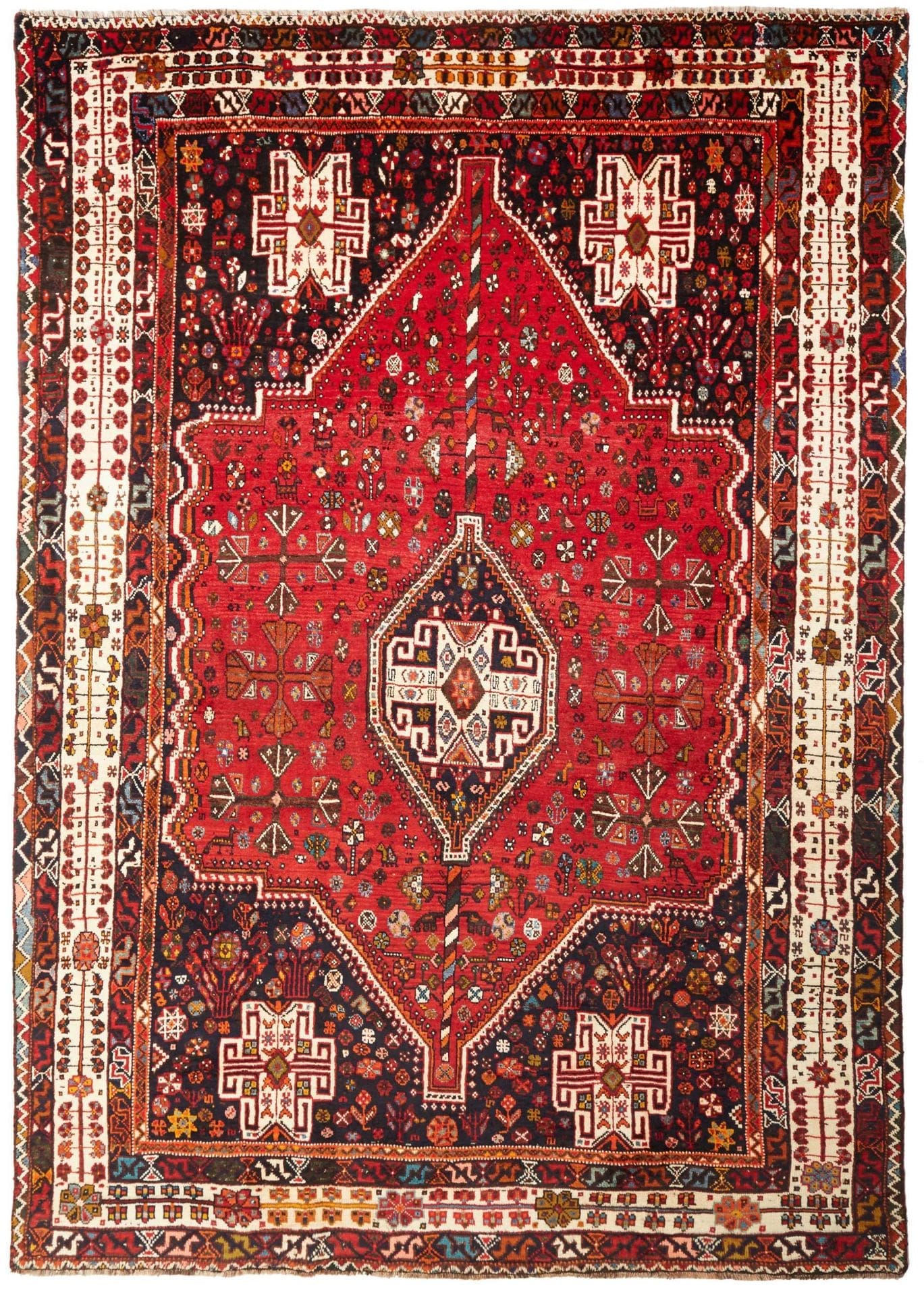 Orientteppich Shiraz 218 x 305 cm aus Schurwolle, handgeknüpft