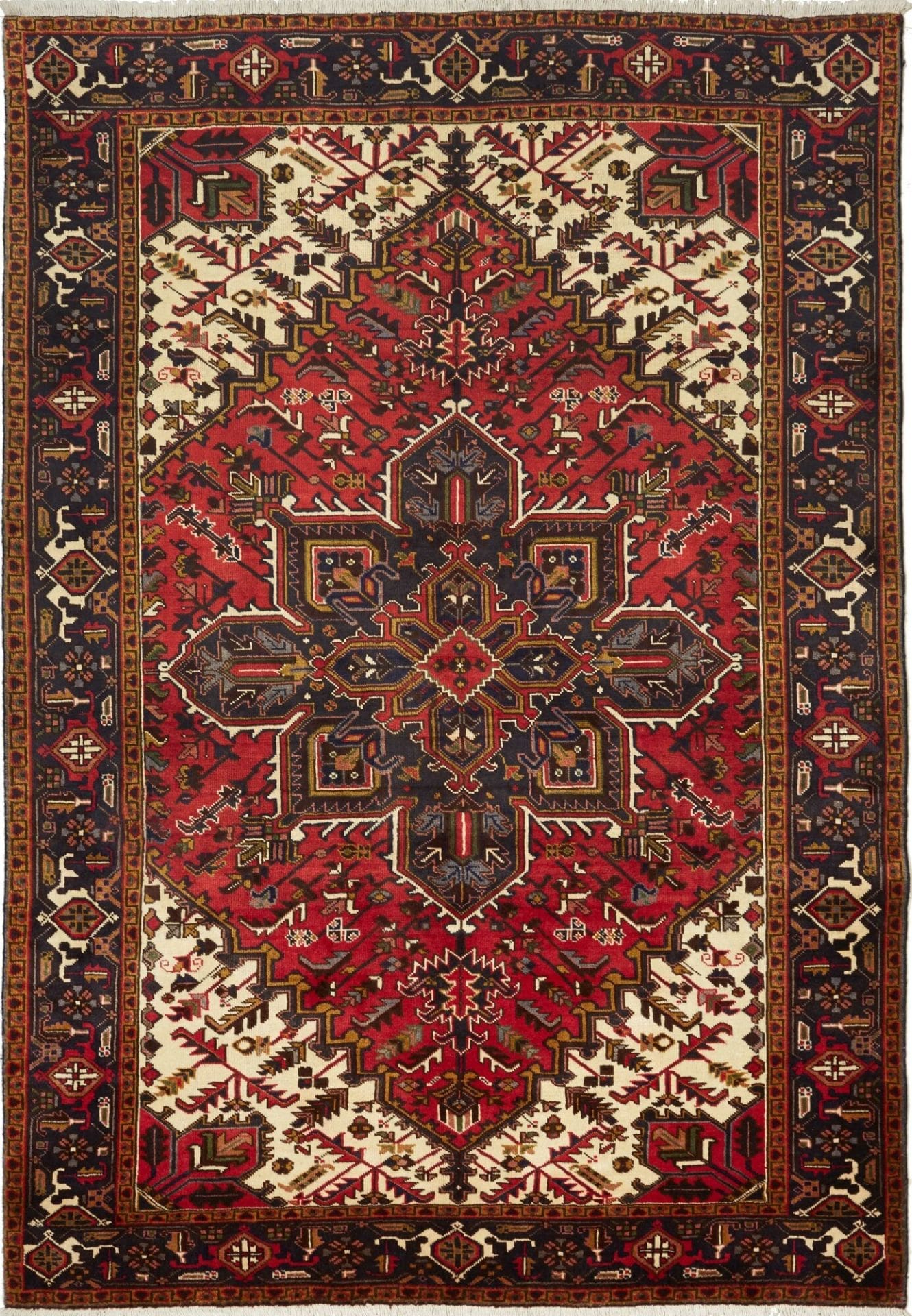 Rustikaler Heriz Teppich 198 x 285 cm - Handgeknüpft, Perserteppich