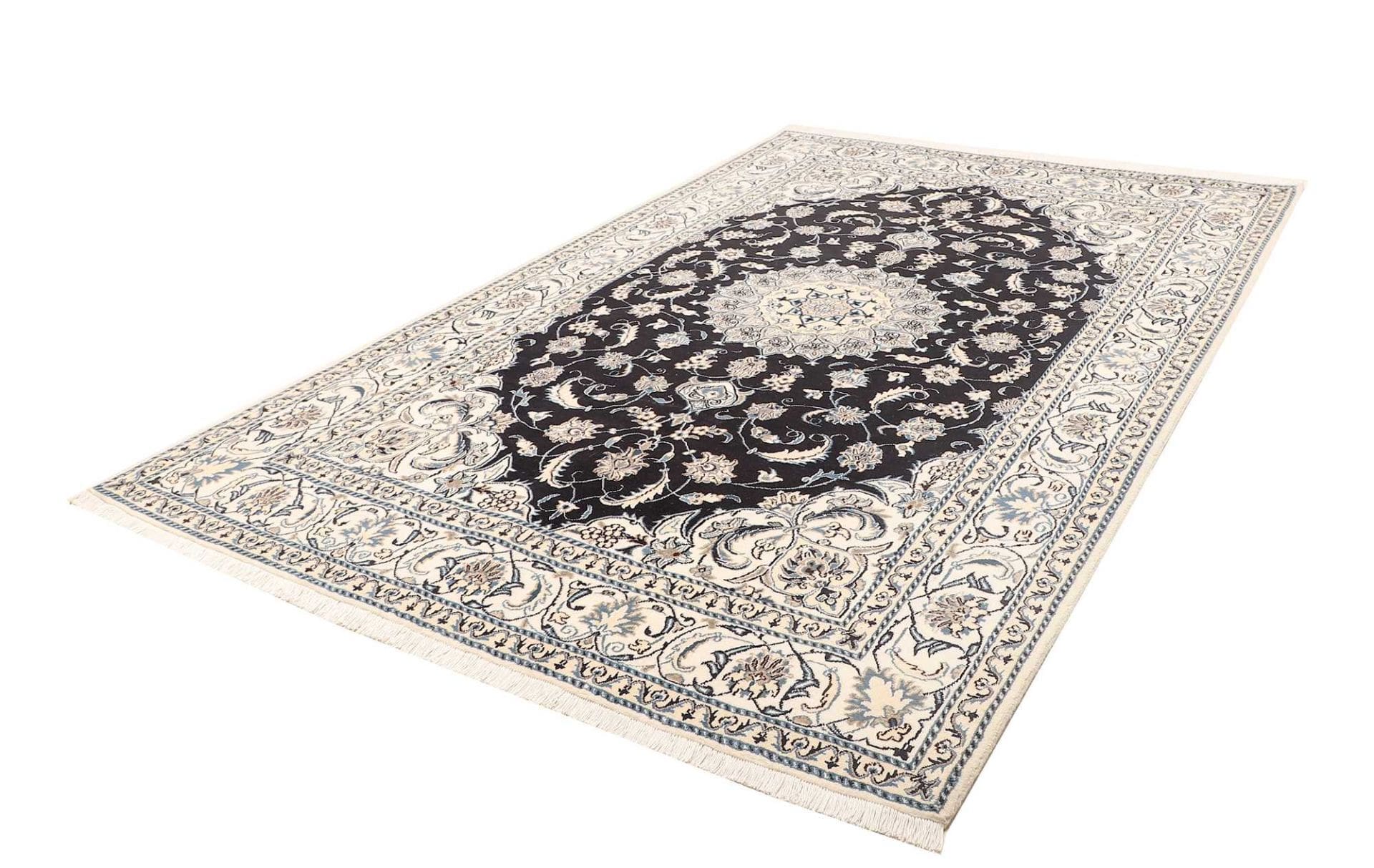 Exklusiver Nain Teppich 206 x 288 cm, floral, handgeknüpft, Perserteppich