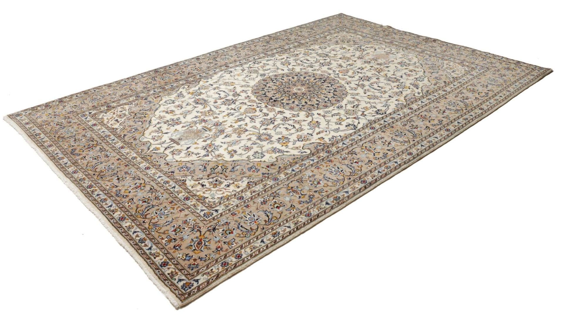 Kashan Teppich 205 x 302cm, handgeknüpft, Perserteppich, Schurwolle