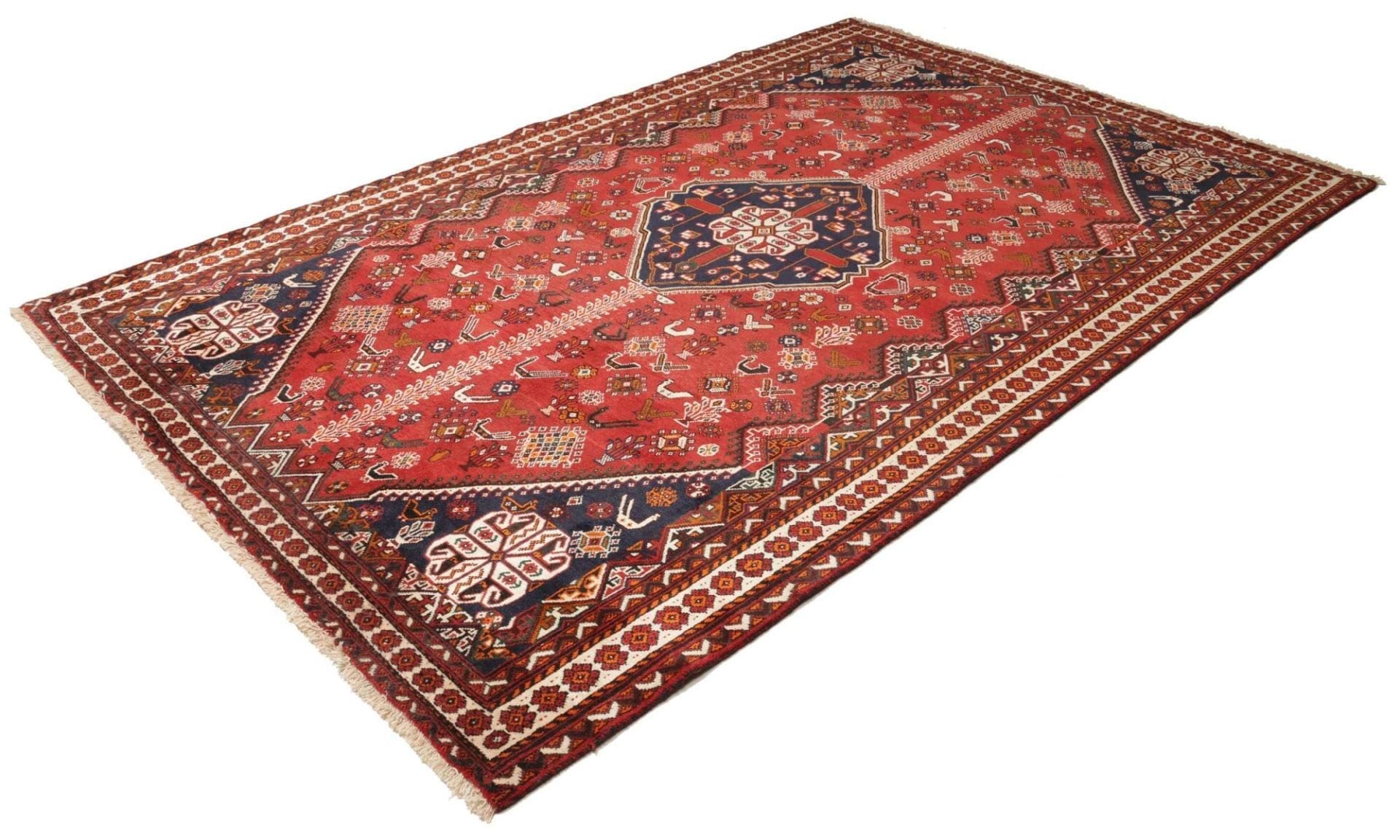 Gashghai Teppich 211 x 315 cm – handgeknüpft, Schurwolle, bunt
