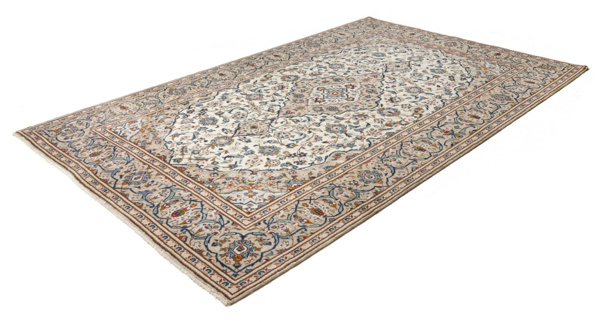 Kashan Teppich 200 x 306cm, handgeknüpft, florale Muster, Perserteppich