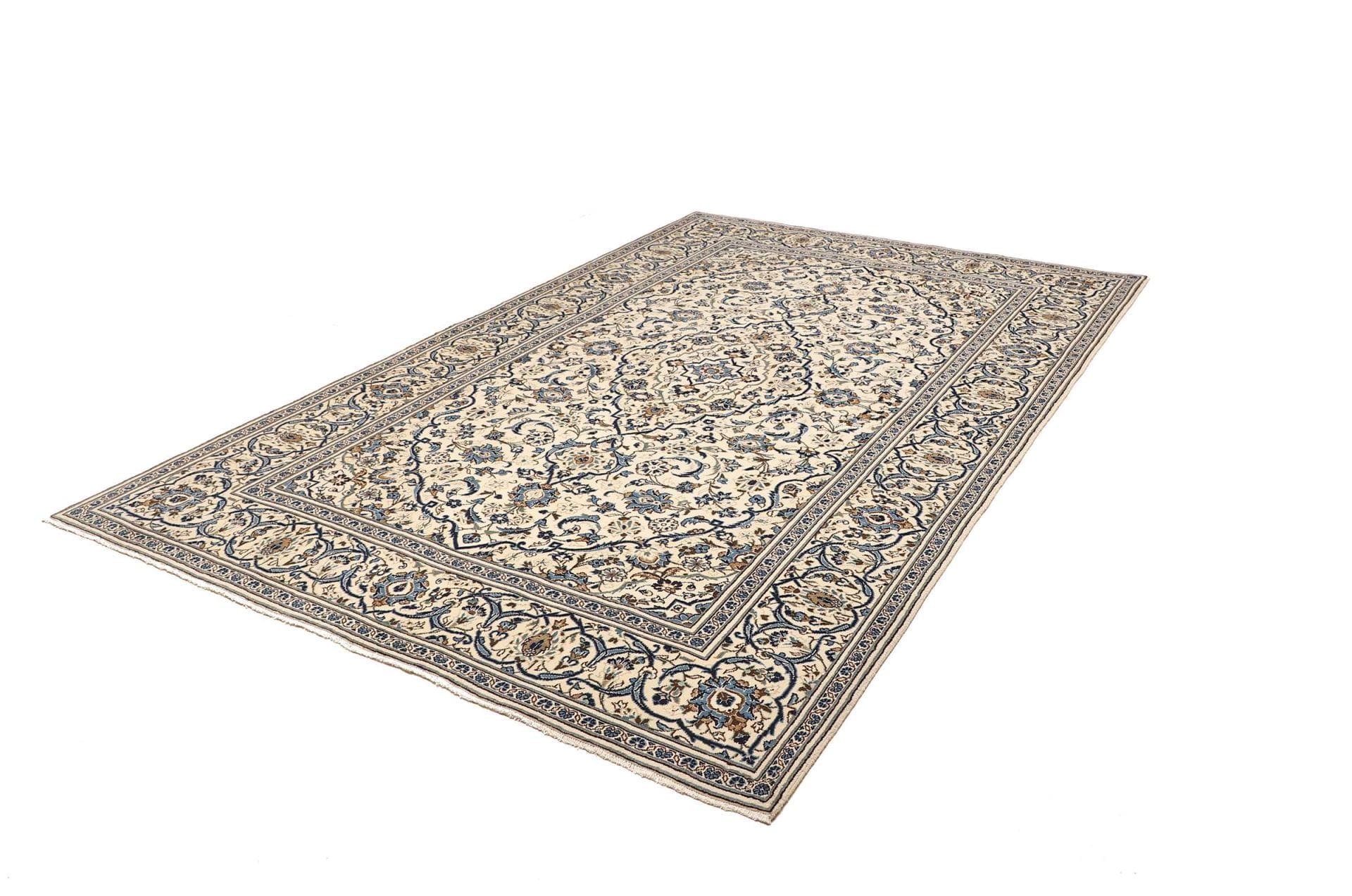 Kashan Teppich 203 x 300cm, Schurwolle, florales Muster, handgeknüpft