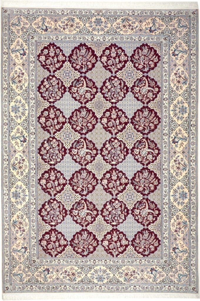 Nain Teppich 209 x 308cm, florale Muster, handgeknüpft, Perserteppich H1