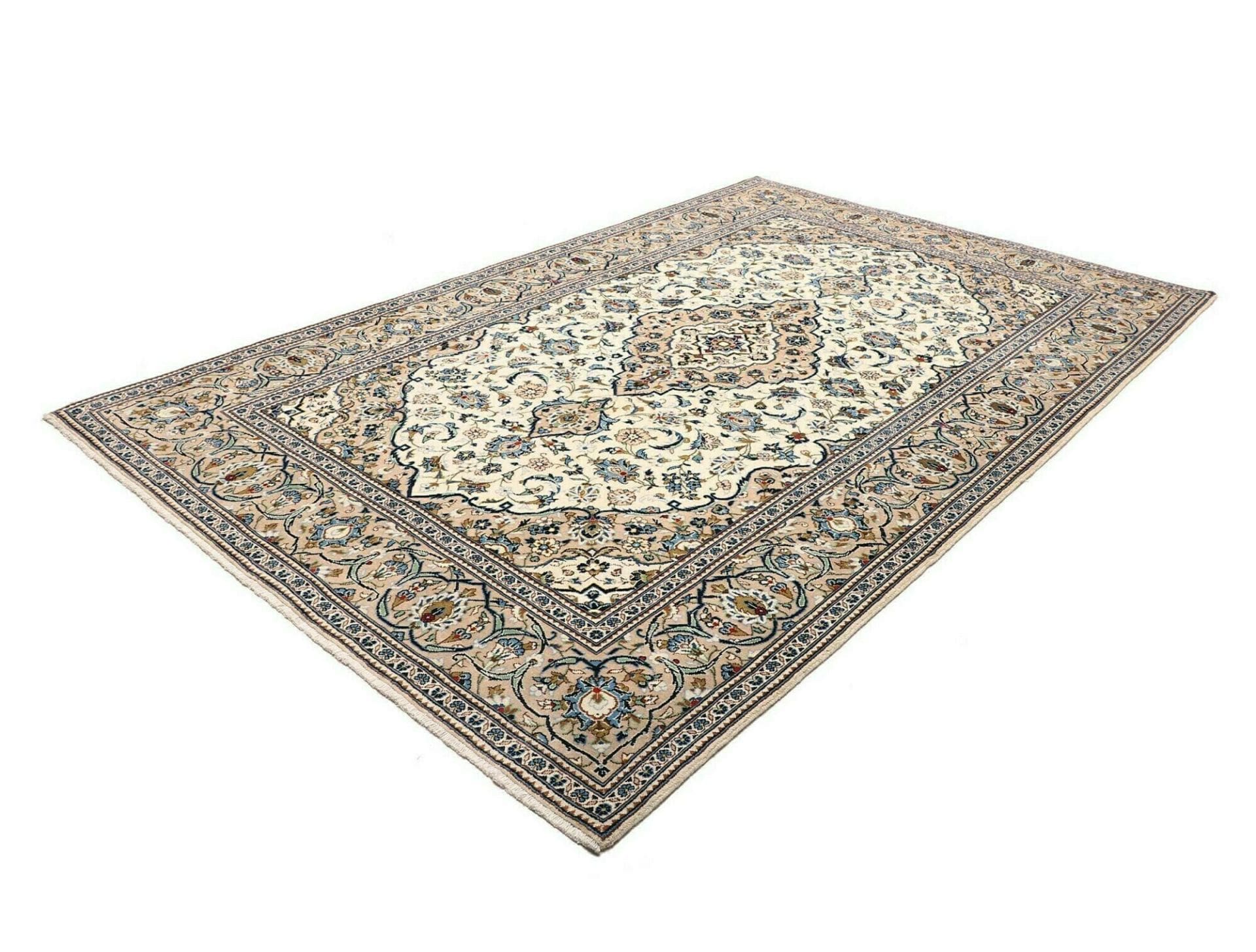 Kashan Teppich 203 x 300cm, handgeknüpft, Perserteppich mit Schurwolle