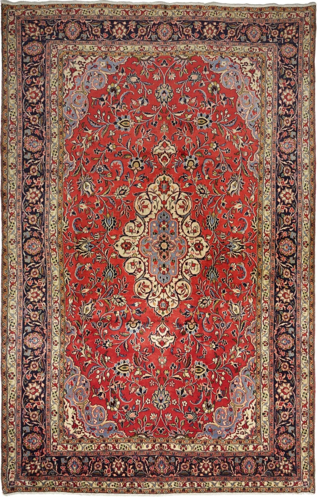 Hamadan Teppich 213 x 324cm, Herati-Muster, handgeknüpft, Perserteppich