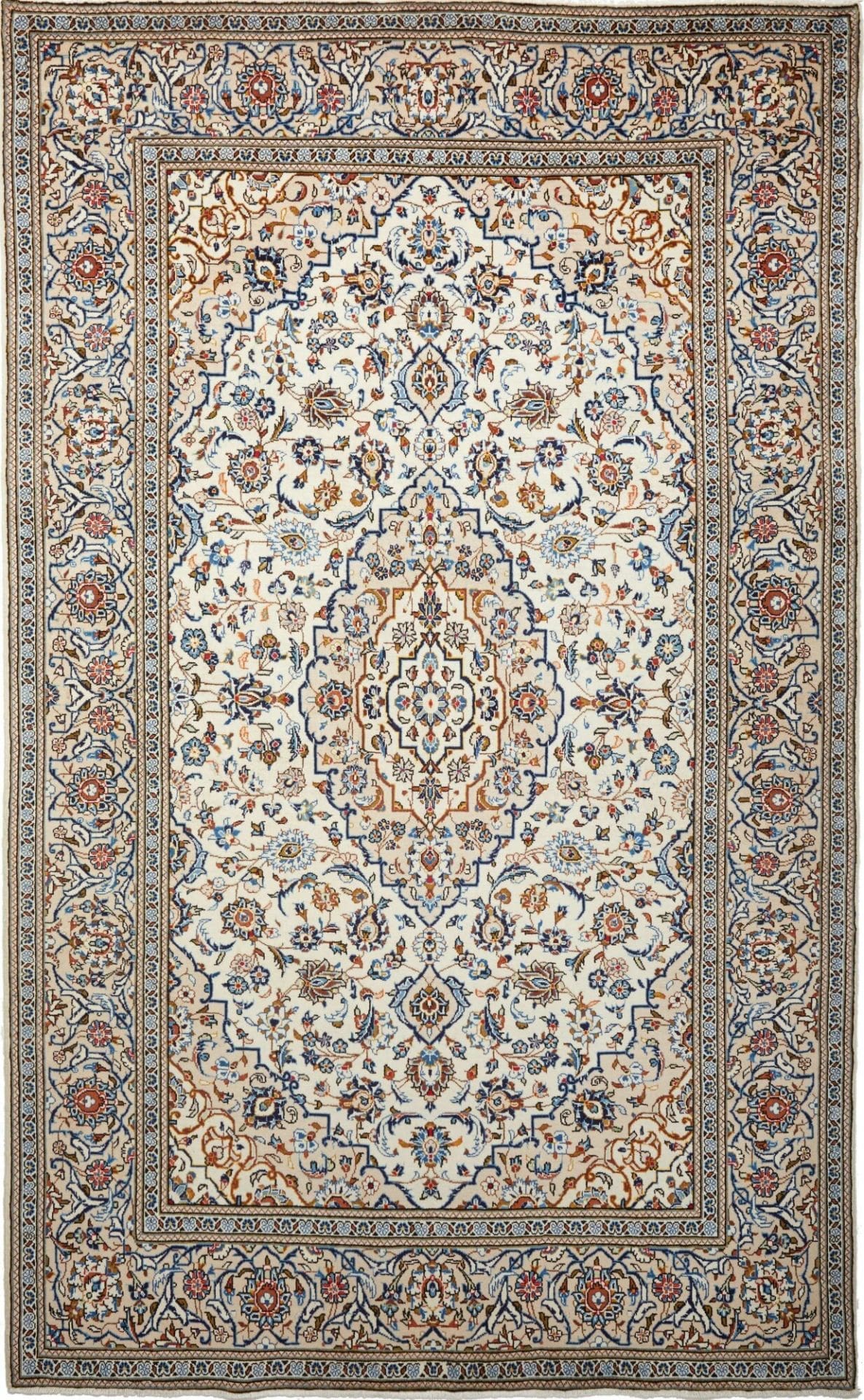 Kashan Teppich 197 x 316cm, handgeknüpft, Perserteppich, Schurwolle