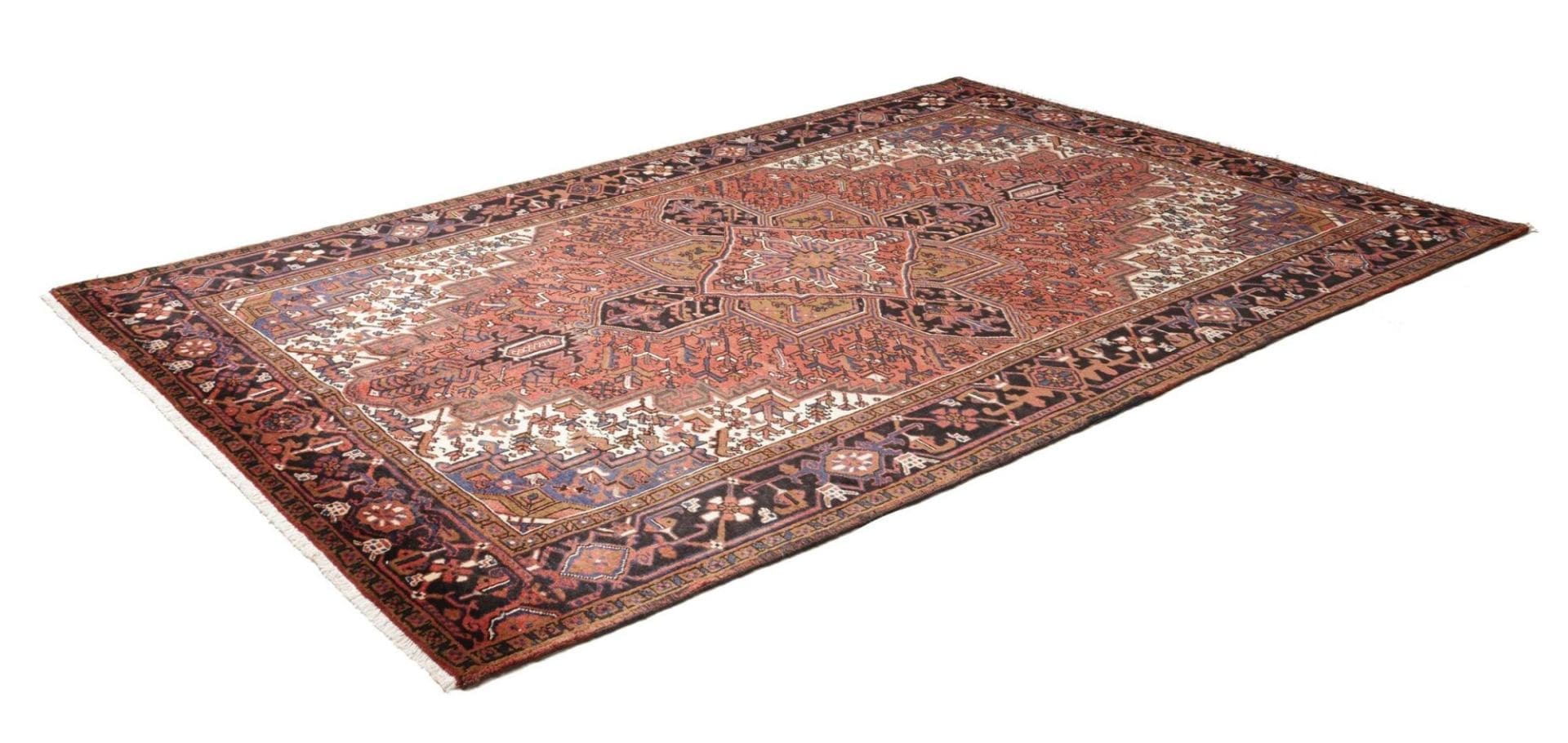 Heriz Teppich 207 x 308 cm, handgeknüpft, Schurwolle, geometrisch