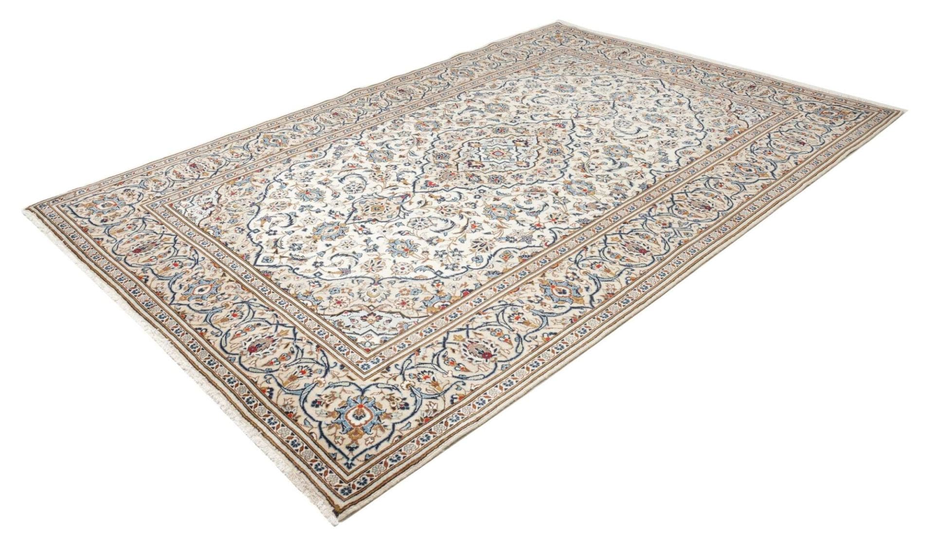 Eleganter Kashan Teppich 203 x 296 cm - Handgeknüpft, Perserteppich