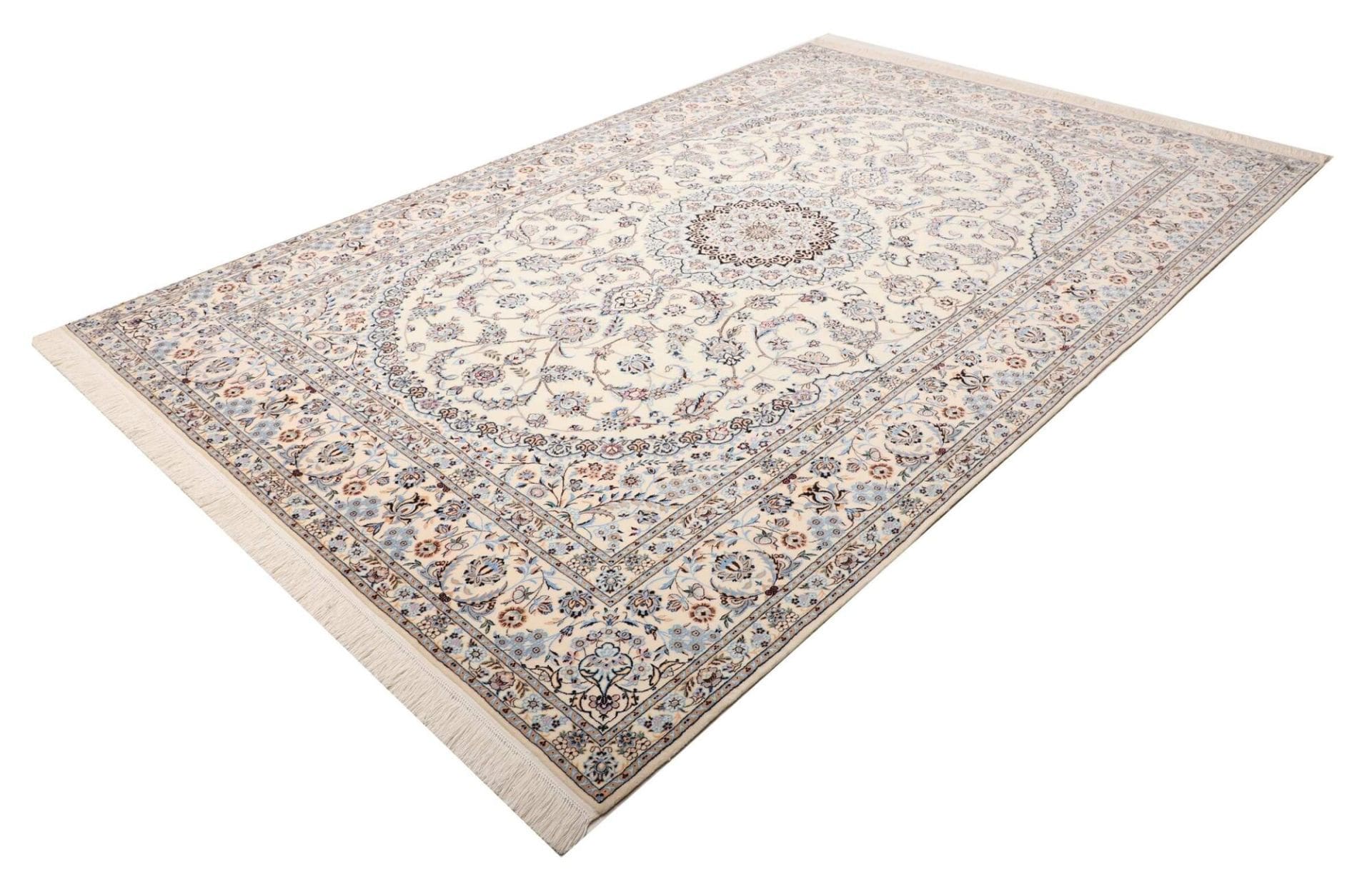 Nain Teppich 211x312cm, handgeknüpft, florale Muster, Perserteppich