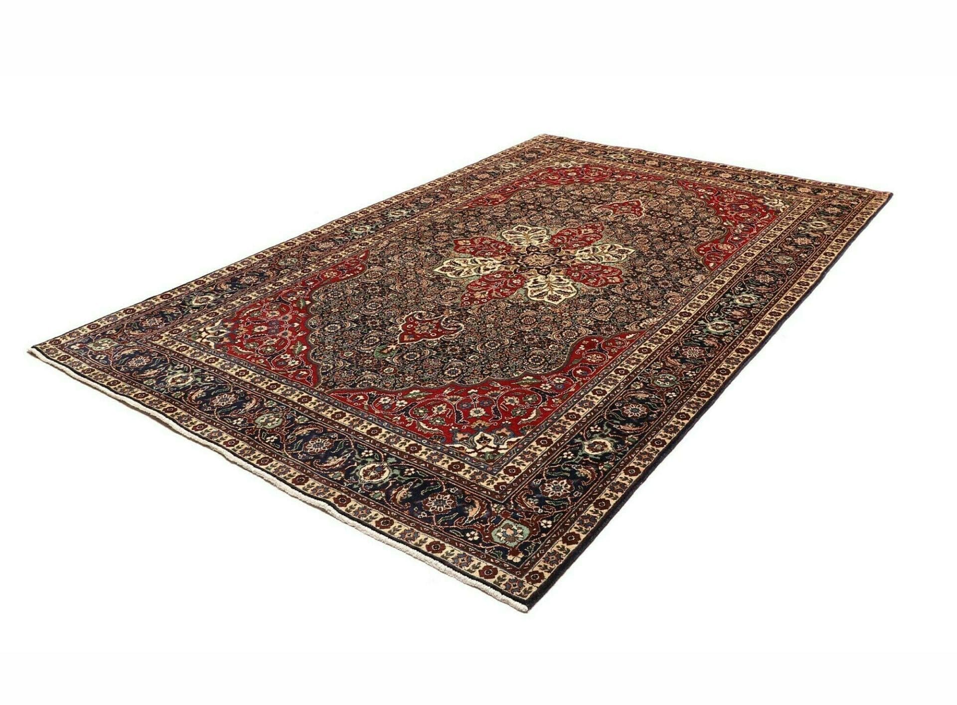 Täbriz Teppich 203 x 305 cm, handgeknüpft, Schurwolle, florales Muster H1