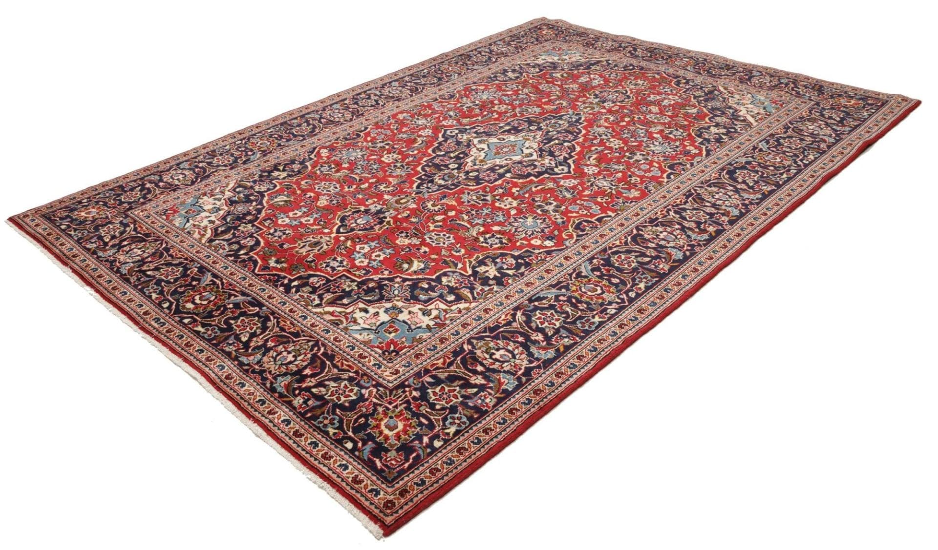 Kashan Teppich 211 x 295 cm, Schurwolle, handgeknüpft, Perserteppich