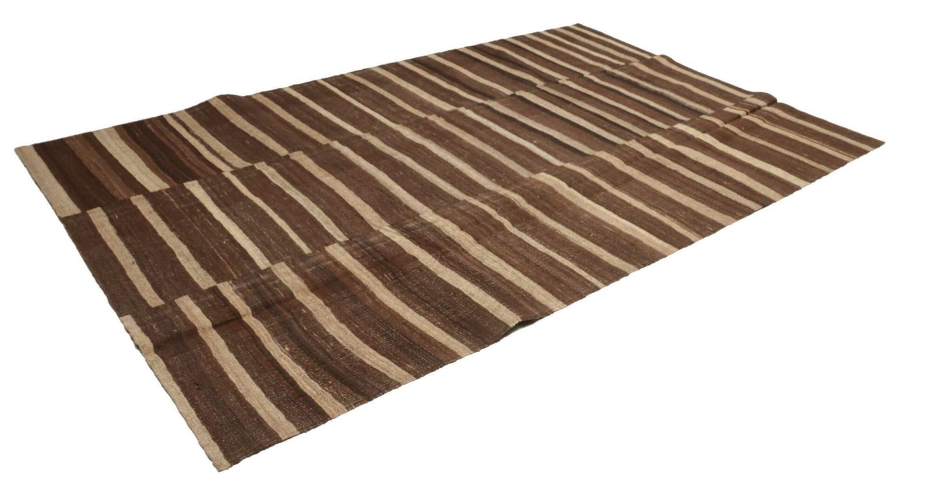 Kelim Teppich 200 x 302 cm, handgewebt, rustikales Flair, Wolle