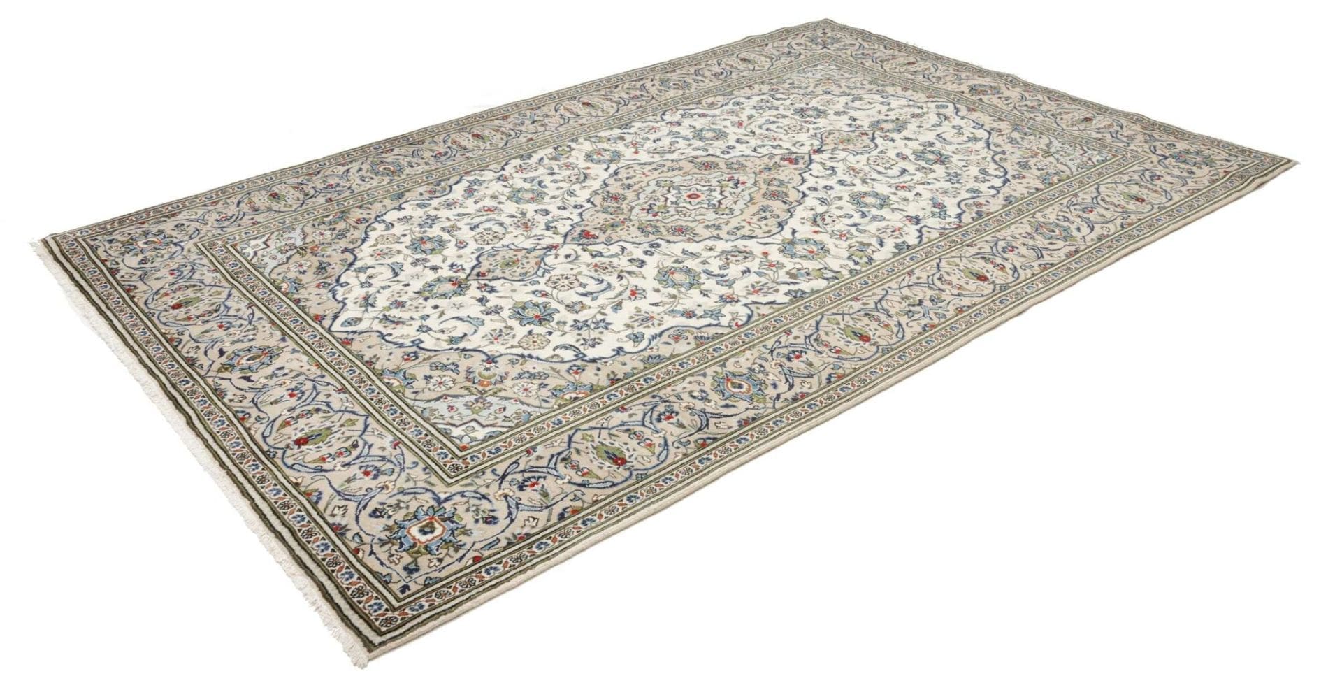 Kashan Teppich 197 x 296 cm, handgeknüpft, Schurwolle, Perserteppich