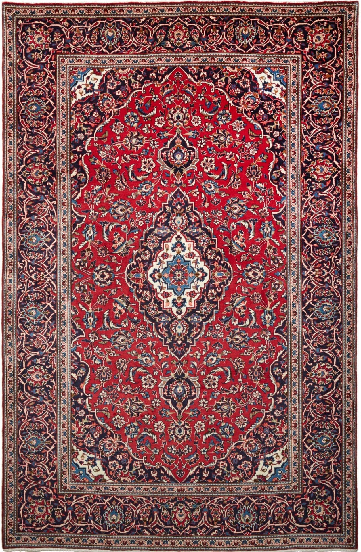 Kashan Teppich 203 x 308cm, Schurwolle, handgeknüpft, Perserteppich