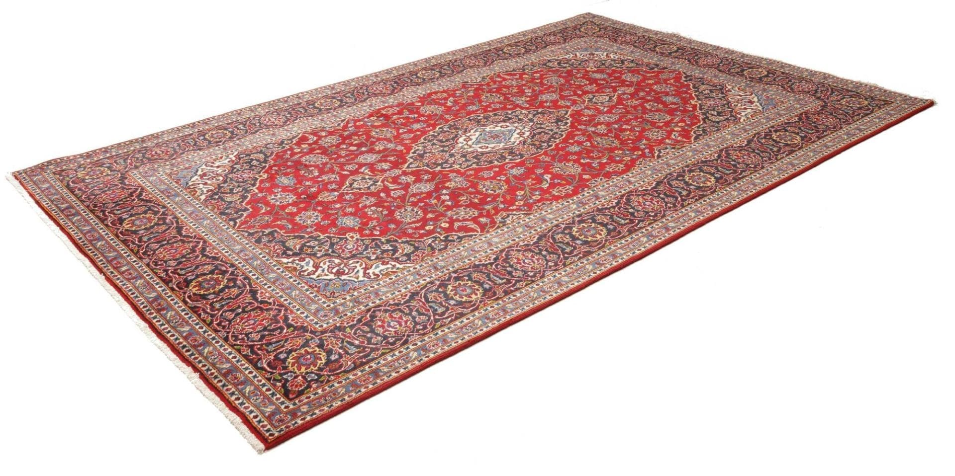 Kashan Teppich 203 x 316cm, Flor aus Schurwolle, handgeknüpft Perserteppich