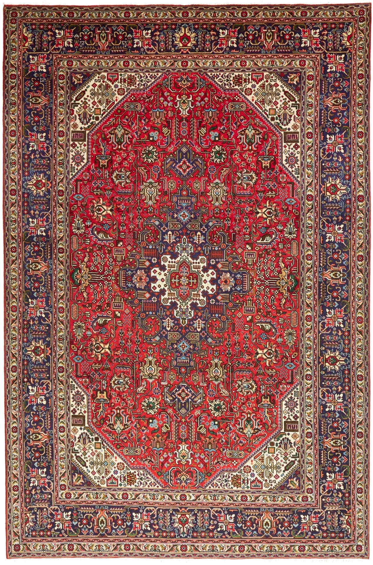 Täbriz Teppich 208 x 305 cm, handgeknüpft, Schurwolle, Mahi Muster