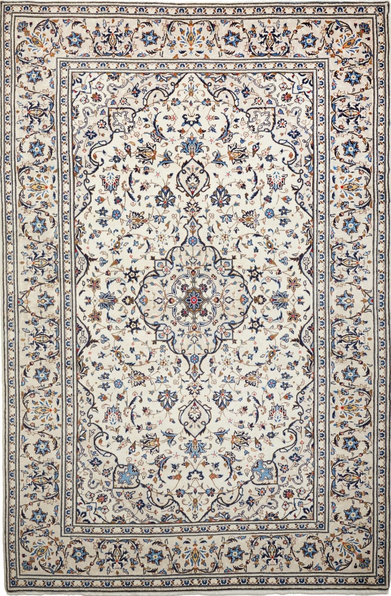 Kashan Teppich 200 x 302cm, handgeknüpft, Schurwolle, Perserteppich